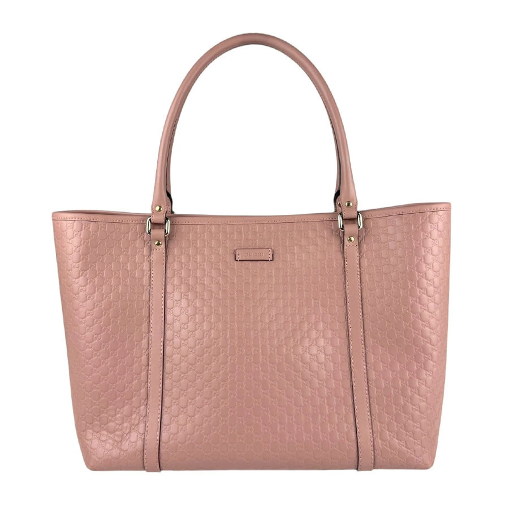 Gucci Guccissima Leather Tote Shoulder Bag Pink